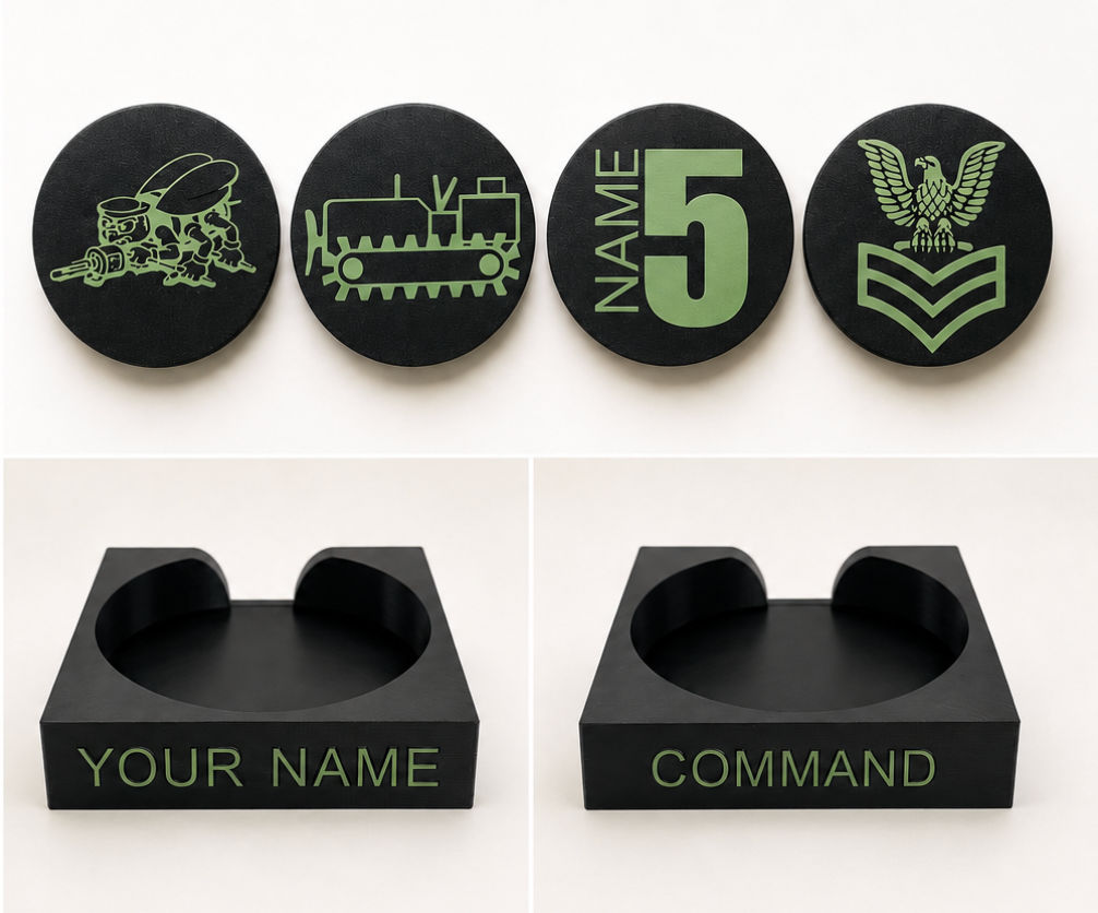 Custom Coasters & Holder Set