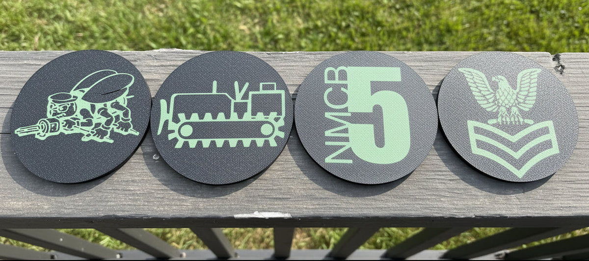 Custom Coasters & Holder Set